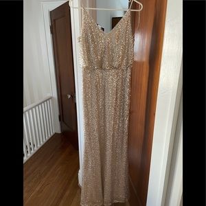 Adrianna Papell Gold Beaded Dress Size 2